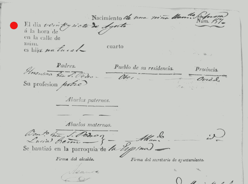 Libro de nacimientos de Salas, 1847-1848