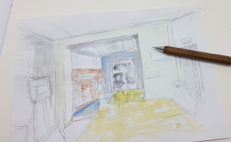 Boceto del taller de acuarela