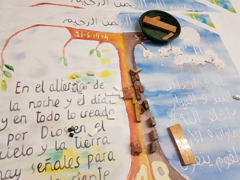 eligiendo la gama de colores del tronco