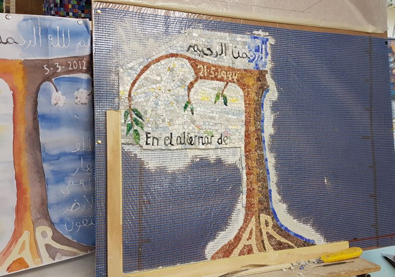 la parte de mosaico realizada en Ravenna